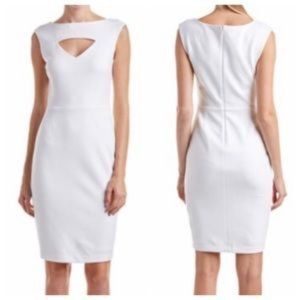 Bailey/44 Keyhole Cutout Sleeveless Bodycon Sheath Dress in White